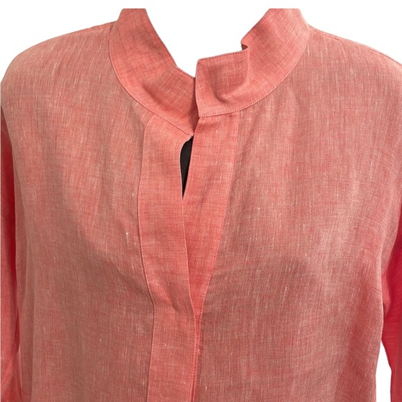WORTH linen salmon colored tunic, size P, EC - Picture 3 of 9